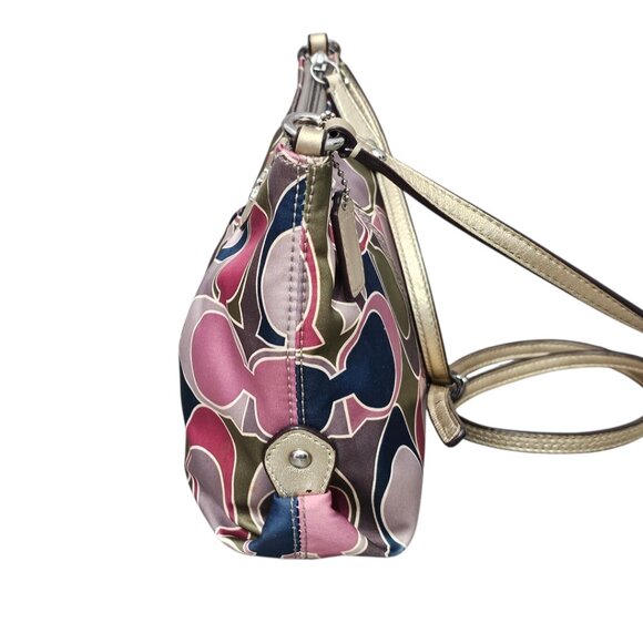 Coach Ashley Scarf Print Y2K Sateen Leather Trim Crossbody Shoulder Bag COA - Picture 9 of 15
